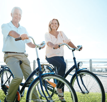 Couple enjoying a bike ride in Frederick, MD